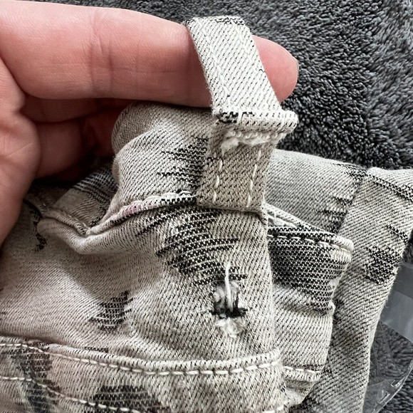 Women’s 27 Free People Camo Gray Green Super High Rise Skinny Leg Denim Jeans - Picture 11 of 11